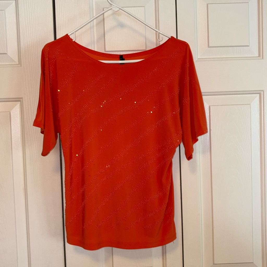 Bleeker & Mcdougal Orange Sparkle Blouse